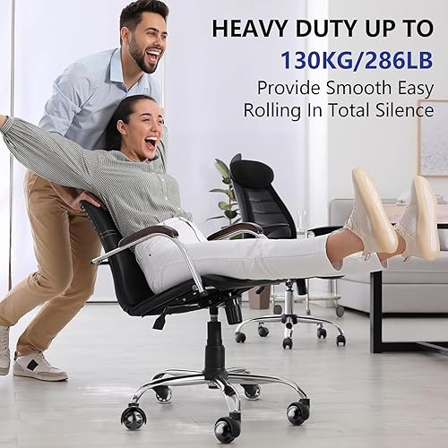 Miniatura 7 de AGPTEK Ruedas giratorias para silla de oficina, ruedas de 2 pulgadas, ruedas giratorias de repuesto resistentes para alfombras de piso de madera