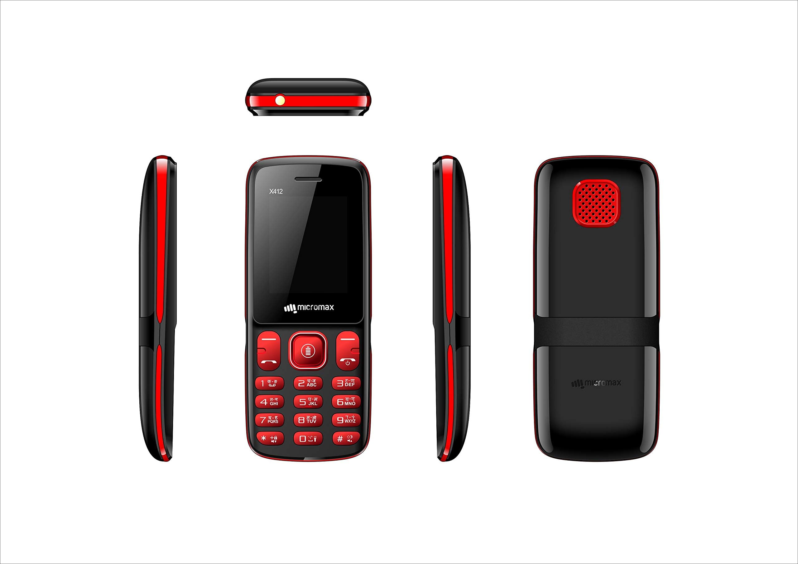Micromax X412 (Black + Red)