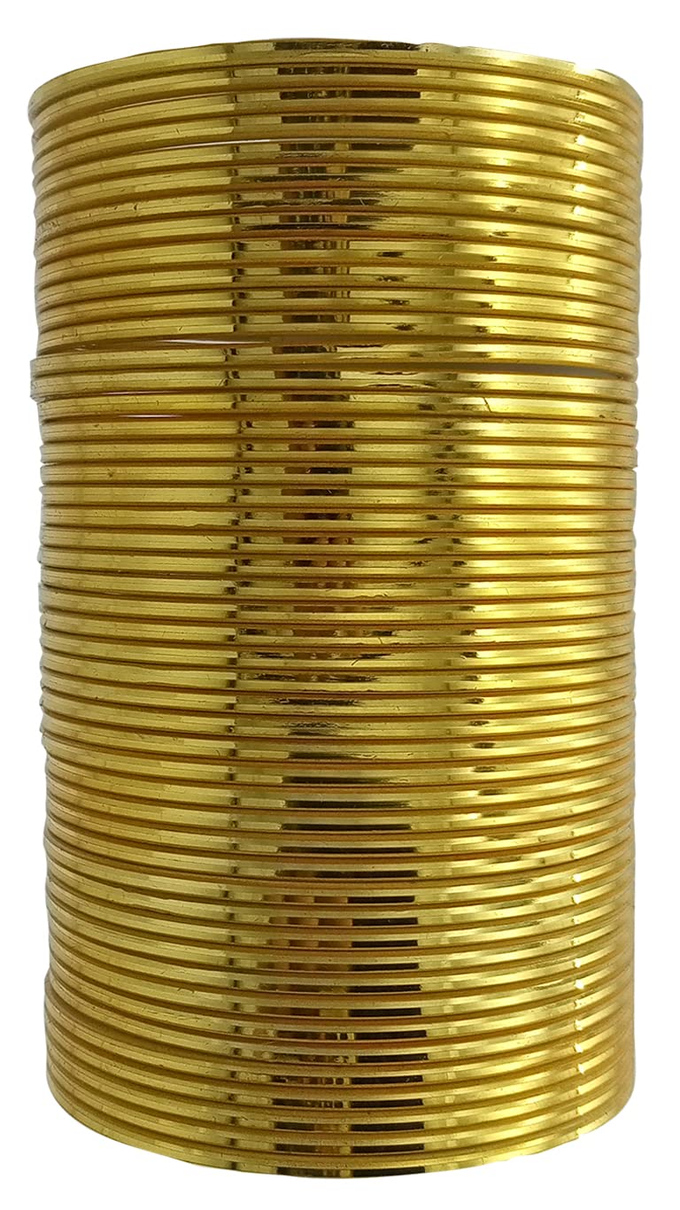 Plain Shining Metal Bangles for Women | Glossy Finished Chudi for Ladies | Daily Use Bangle for Girls | Party, Function, Wear, Wedding (Pack of 36) (Golden, Extra Large 2.10) (B0B4VZRSYR) Amazon Price History, Amazon Price Tracker
