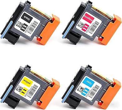 GeTu HP 11 Printhead Replacement Kit for HP11 HP100 HP510 HP800 HP110 HP11 C4810A C4811A C4812A C4813A,Compatible Printer Head for HP Designjet 500 & 500 Plus Series,4 PacksBK/C/M/Y