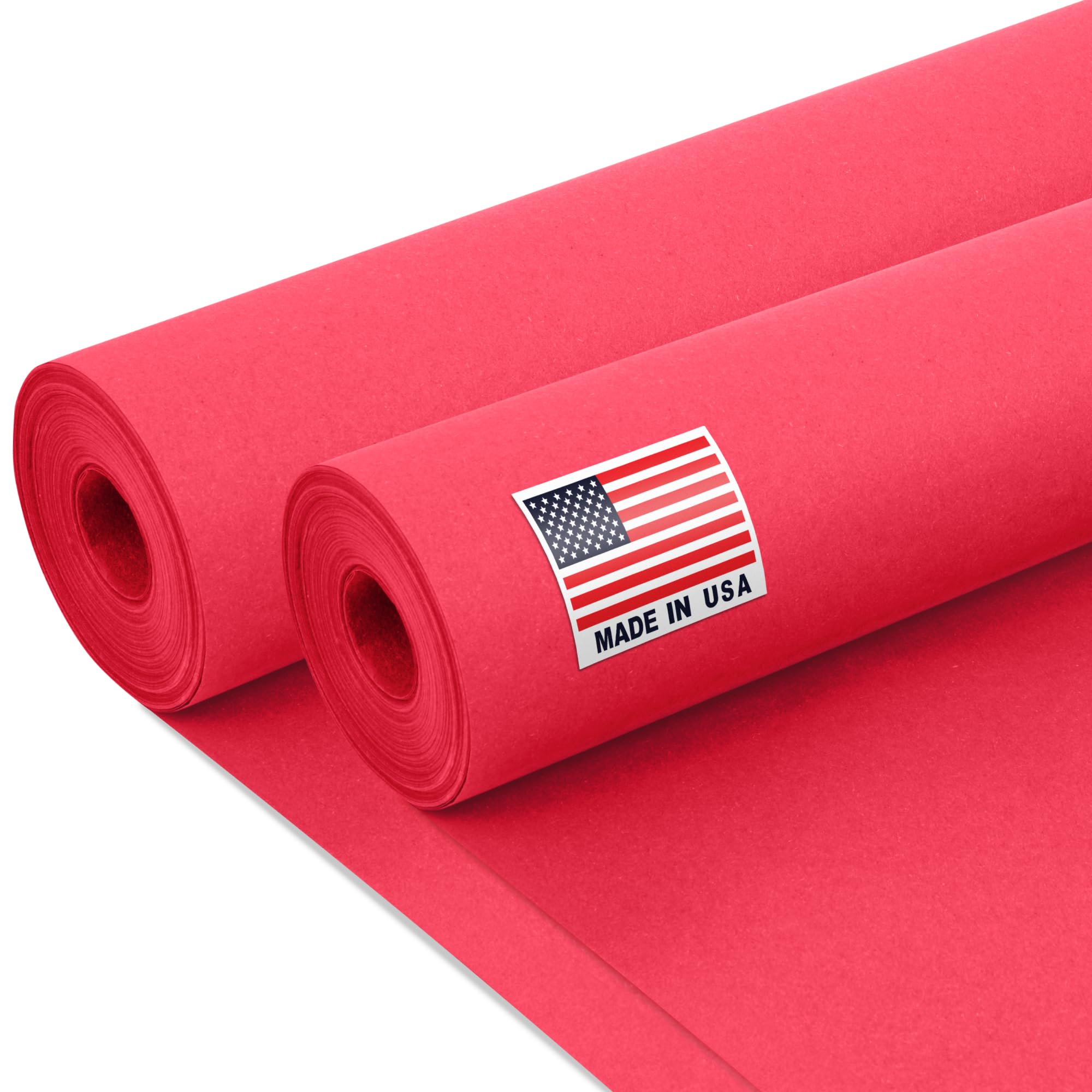 Paclord 24 x 1200 cali (2 sztuki) czerwony papier pakowy (2 sztuki) grubość 45 funtów, wyprodukowano w USA, kolorowy papier pakowy do szkoły, bezwonny, nie