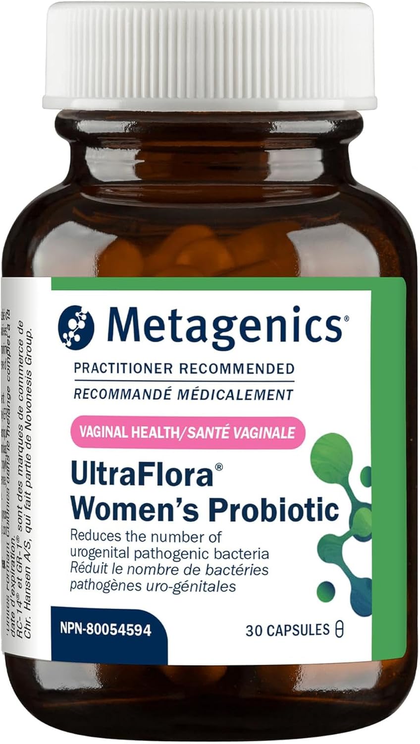 Metagenics UltraFlora Women’s Probiotic – Shelf-Stable Supplement for Vaginal Health & Yeast Reduction – with Lactobacillus GR-1 & RC-14 – Non-GMO – 30 Capsules*
