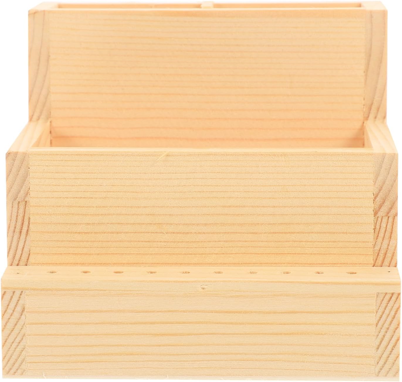 KALLORY Nail Tool Storage Box Double Layer Log Desktop Organizer
