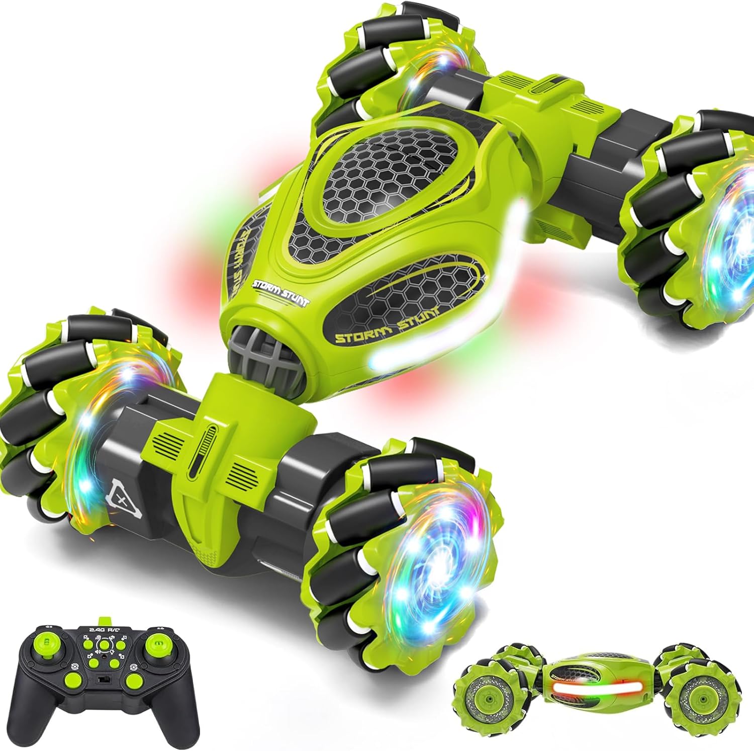 Gesture Sensing RC Stunt Car, Remote Control 2.4GHz 4WD Hand Controlled Car Toys for Boys and Girls Age 6-12, 360° Rotating Drift RC Cars with Lights and Music, Ideal Birthday and Christmas Xmas Gift