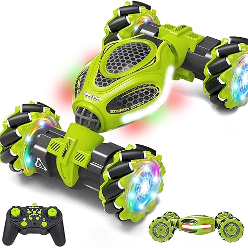 Gesture Sensing RC Stunt Car, Remote Control 2.4GHz 4WD Hand Controlled Car Toys for Boys and Girls Age 6-12, 360° Rotating Drift RC Cars with Lights and Music, Ideal Birthday and Christmas Xmas Gift