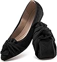 Aomigoct Comfortable Dressy Flats for Women: Cushioned Insole & Lightweight for All-Day Office Comfort - Slip On & Foldable for Working Professional with Bow