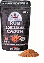 Poppamies Louisiana Cajun BBQ Rub - 100% Natural BBQ Spice - Dry Marinade & Spices Especially Suitable for Chicken and Seafood - Ideal for Grill, Oven, Cooking Pot - Large Pack (200g)