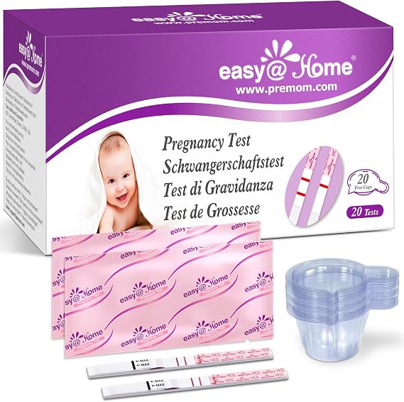 Easy@Home Easy@Home Kit 20 Bandelettes de Test de Grossesse Haute Sensibilité avec Gobelets