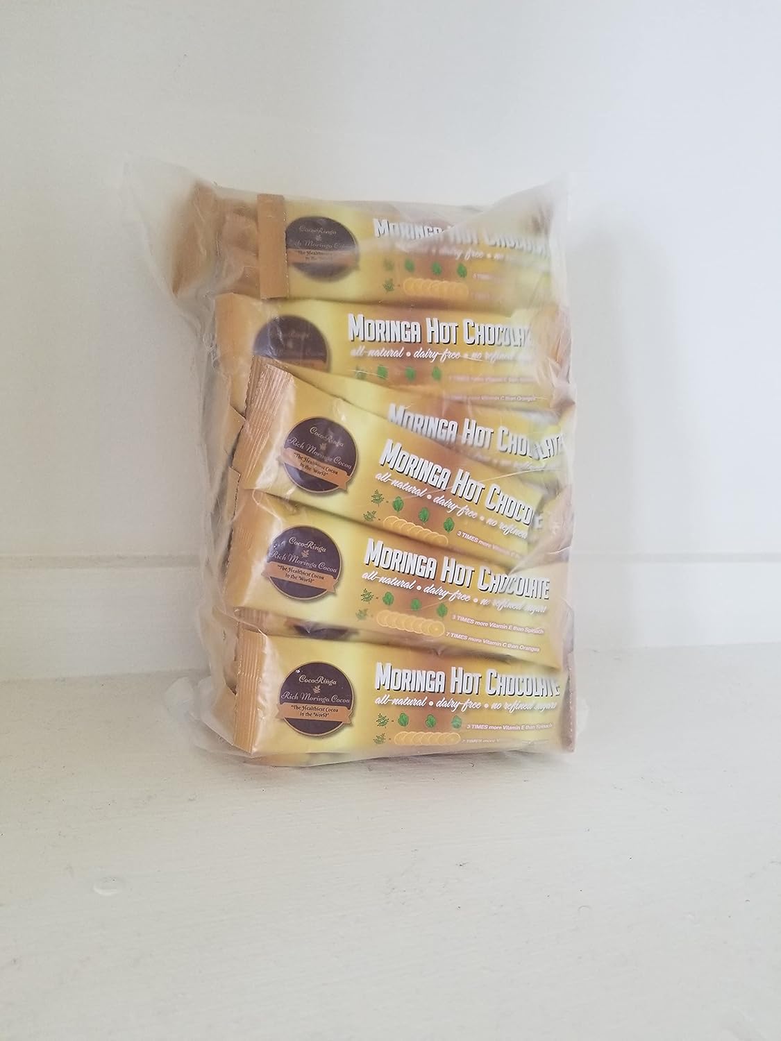 CocoRinga Moringa Hot Chocolate 50 PACK BULK BAG Vegan, Dairy Free, Keto