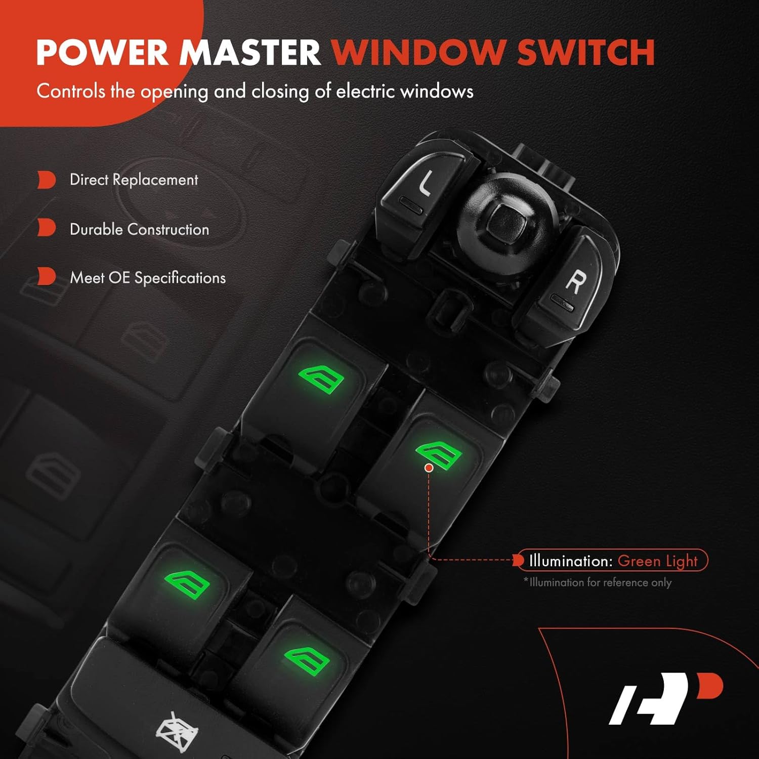 A-Premium Master Power Window Switch Compatible with Land Rover LR2 2009-2015, Front Left Driver Side