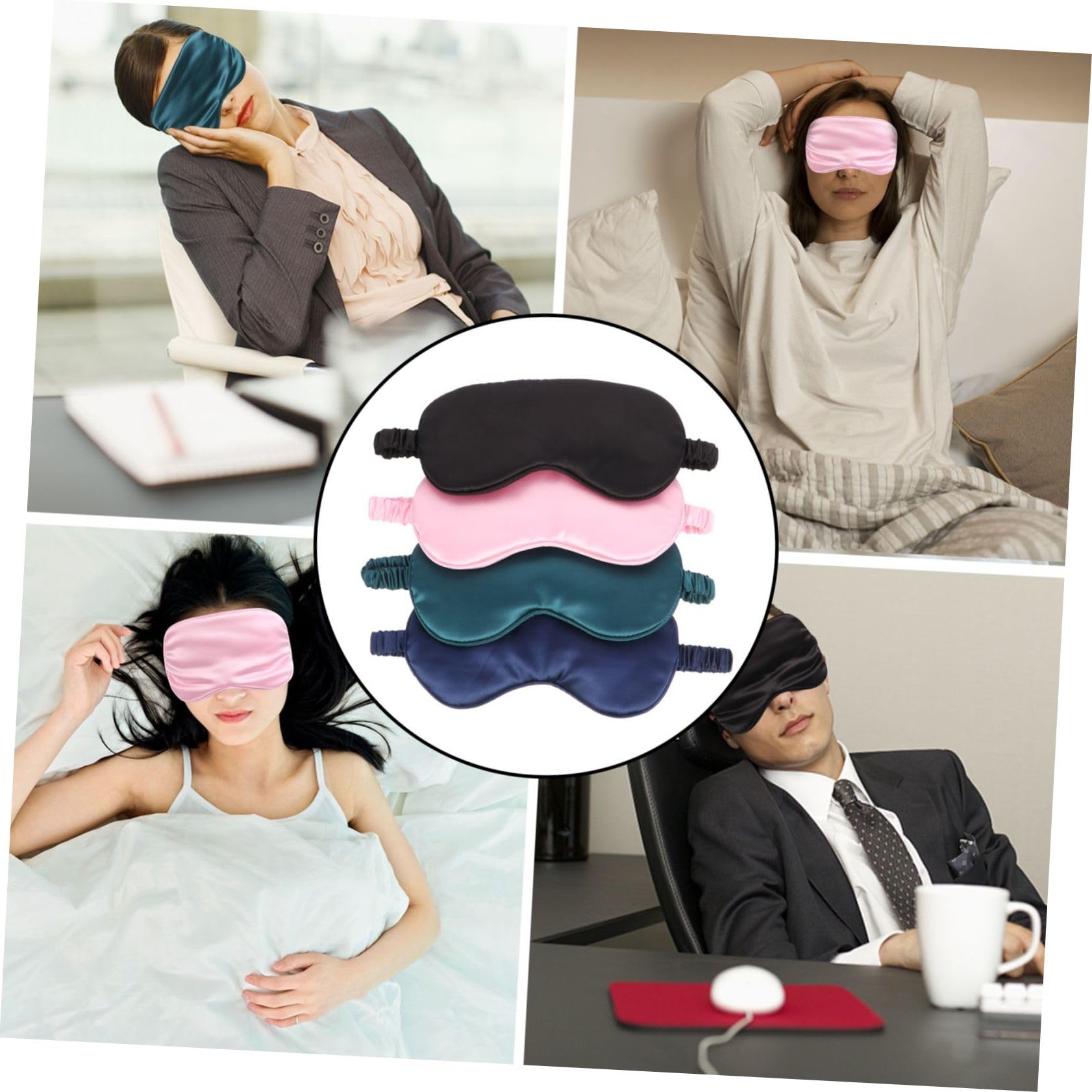 GLEAVI 12 Stk Blackout-Schlafmaske Augenklappe Augenmaske aus Seide Schlafauge für Frauen elastischer Gürtel lidschatten Schlafmaske aus Seide schlafender Augenschirm nachts