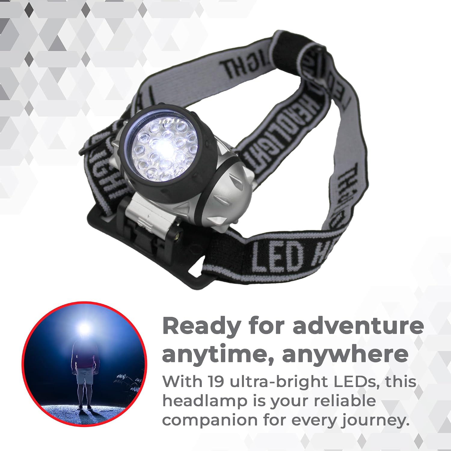 American Red Cross Hands-Free LED Headlamp Pack of 2, 4-Mode Bright Headlamps, Hurricane Preparedness Items for Emergency Use, Camping, and More
