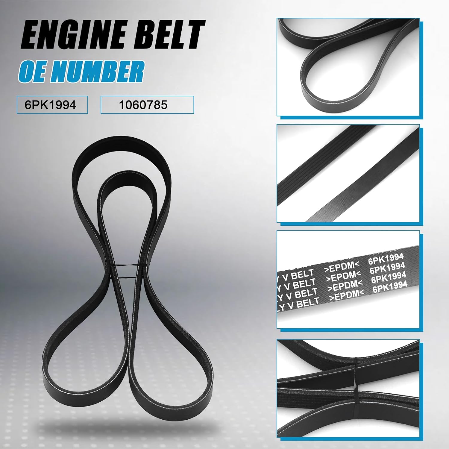 Engine Serpentine Drive Belt Compatible with Ford Chevrolet GMC Jeep BMW Cadillac Lincoln Mercury Pontiac Saturn - F100 Silverado Explorer Mustang Sierra Express More Replace 6PK1994 V-Belt