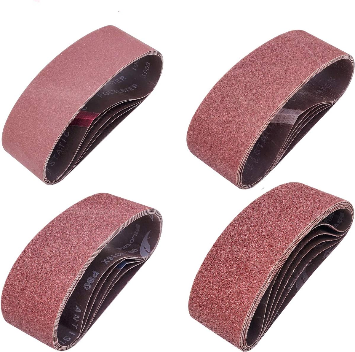 Sackorange 20 PCS 3 inch x 24 inch Abrasive Sanding Belts 5 Each of