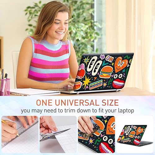 Miniatura 24 de Adhesivo para laptop de 12.1-15.6 pulgadas, calcomanía reutilizable universal de vinilo para laptop, protector de arte impermeable en color panal