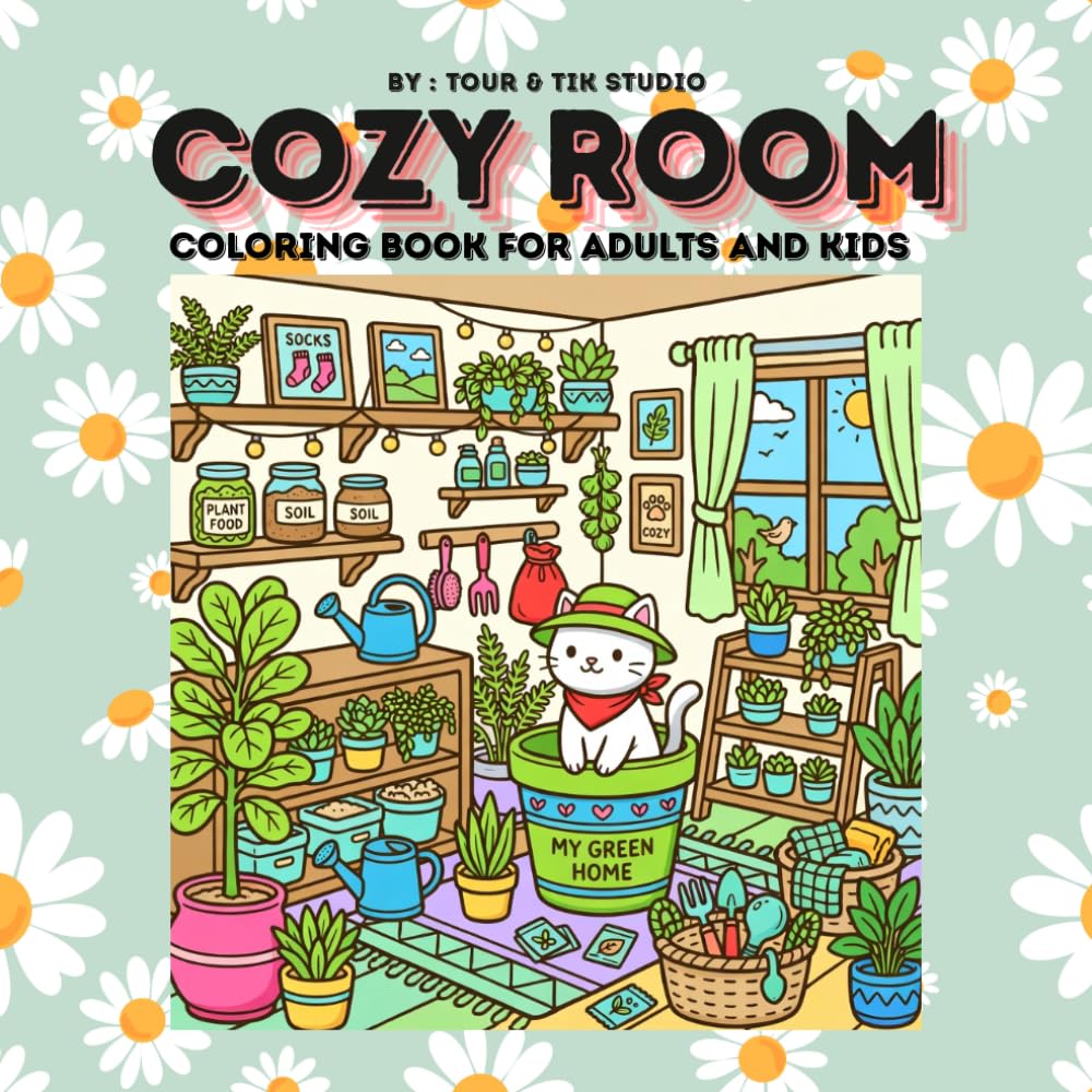 Cozy Room Coloring Book: Cute Kawaii Spaces for Relaxation, 50 Relaxing Cute Interior Scenes, Adorable Cozy Spaces, Cute Daily Life Rooms and Relaxing Kawaii Scenes