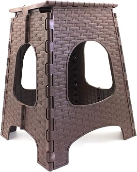 Onur Large Size Dark Brown Foldable Plastic Stool Seat