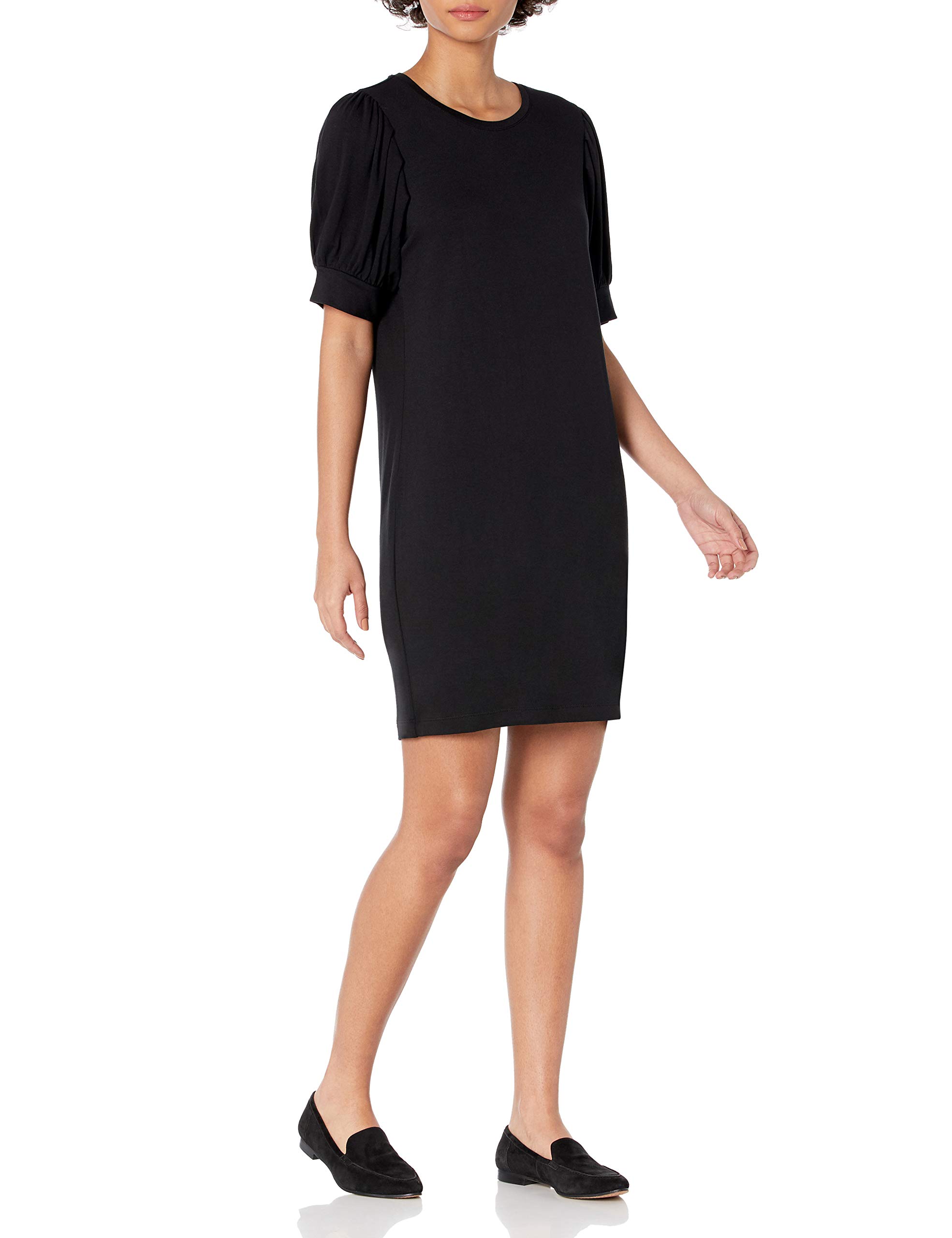 Terry Relaxed-Fit Short-Sleeve Puff-Sleeve Dress 