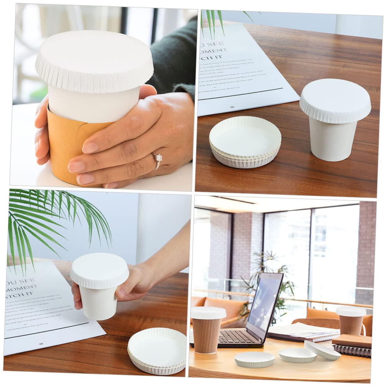 Lot 150 Couvercles De Gobelets En Papier - Empilables Pour Café Et Boissons