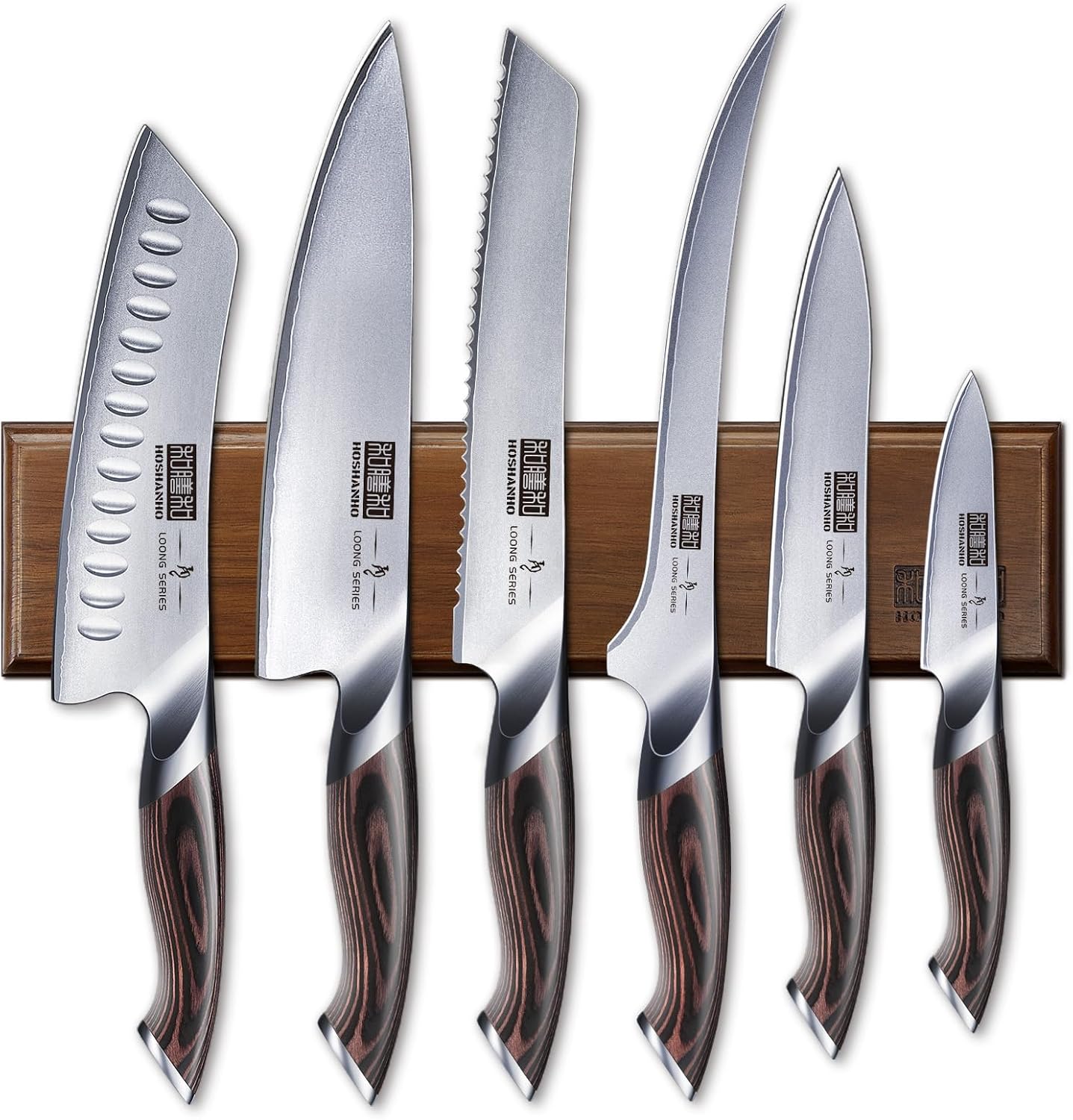 HOSHANHO Fillet Knife 9 Inch, Professional Japanese Fish Knives for Meat Poultry Cutting & Knife Set with Magnetic Knife Holder, Ultra Sharp Professional Chef Knives Sets