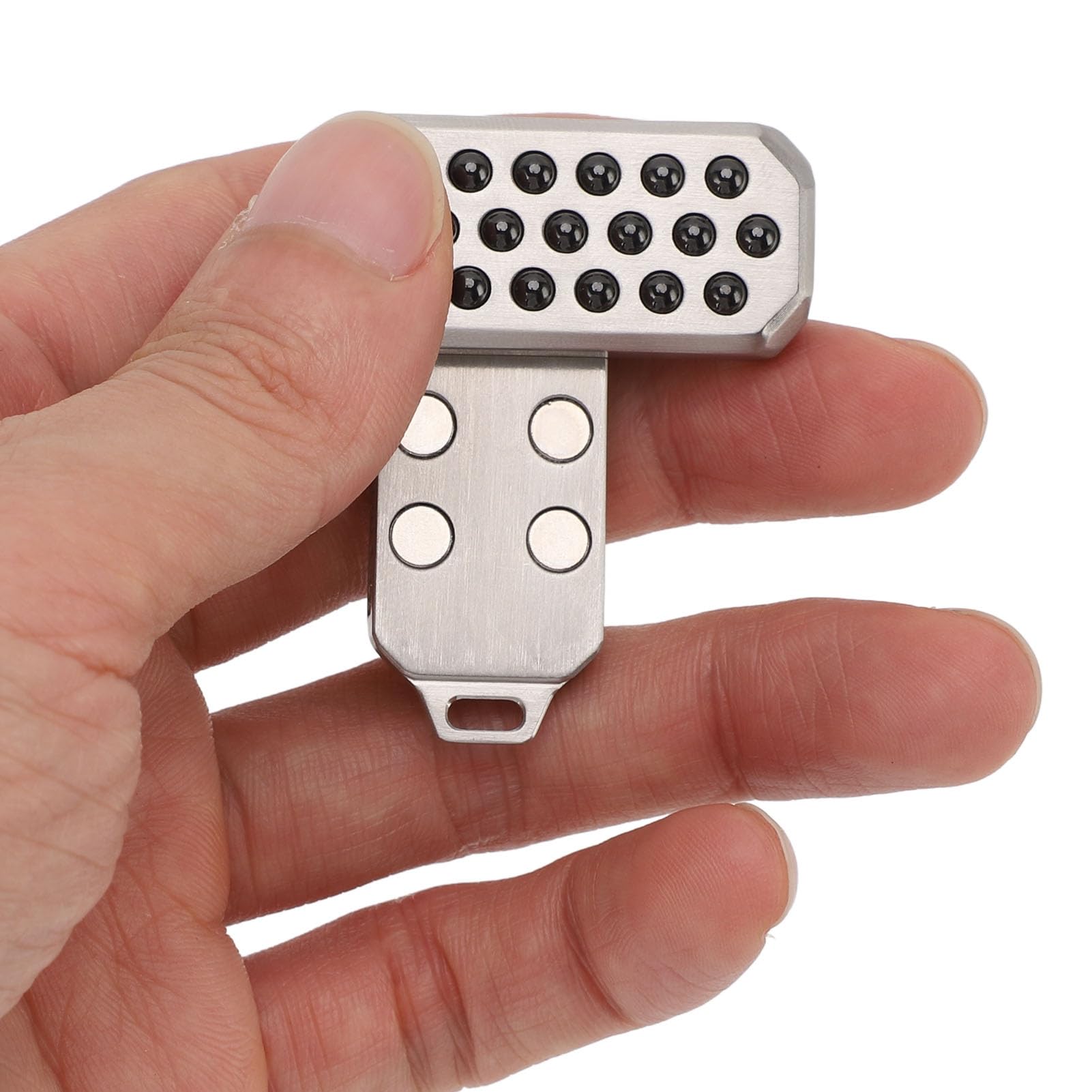 Fabater Giocattolo con Cursore per Carte Push Antistress in Acciaio Inossidabile per la Meditazione, Cursore a Mano Portatile per Viaggi/casa, Materiale in Acciaio Inossidabile 304