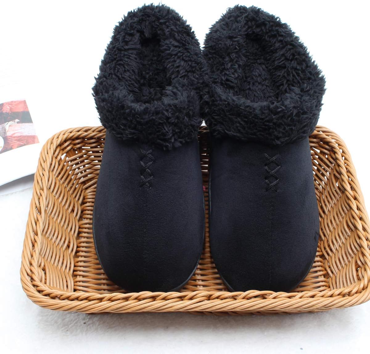 ofoot Women's Winter Warm Faux Suede Fuzzy Clog Slippers | Memory Foam, Non-Slip Rubber Soles - Image 5