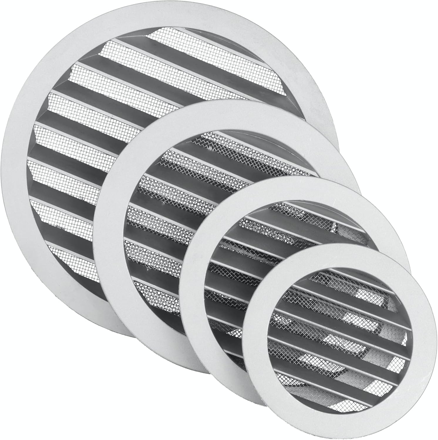 Grille d'Aération Ronde 100mm en Aluminium avec Moustiquaire Inox - Intérieur & Extérieur