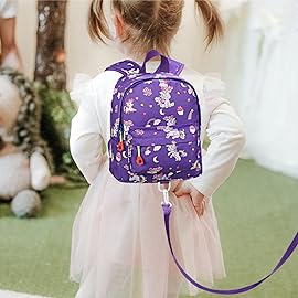 Accmor Toddler Harness Backpack Leash, Cute Baby Unicorn Backpacks with Anti Lost Wrist Link, Adorable Mini Child Backpack Leashes for Walking, Keep Kids Close Backpack Rope Tether Rein for Girls