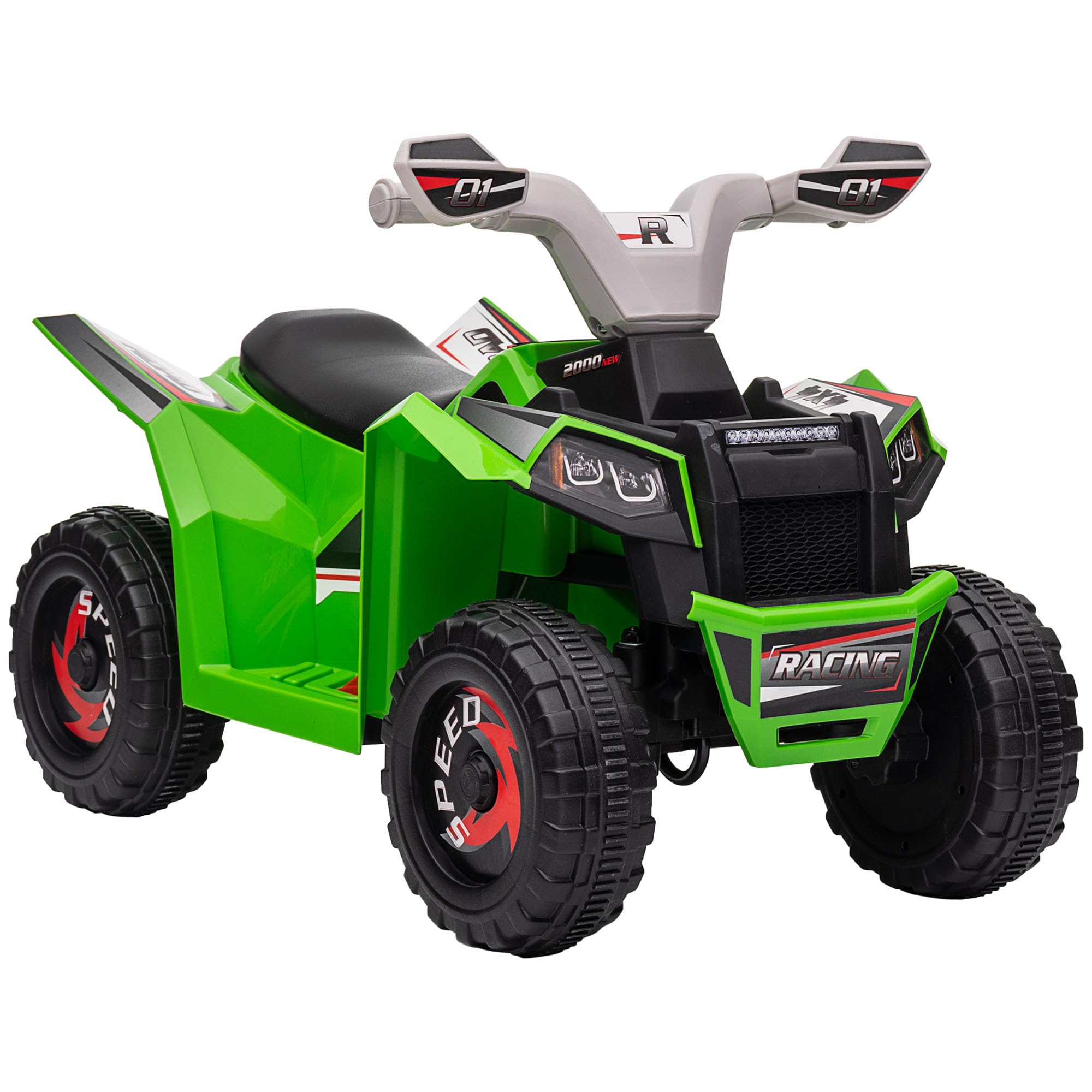 Aosom Kids ATV Quad Car, 6V Four-Wheeler Ride on Toy for Kids with Forward Backward Function, Wear-Resistant Wheels for Toddlers Ages 18-36 Months, Green