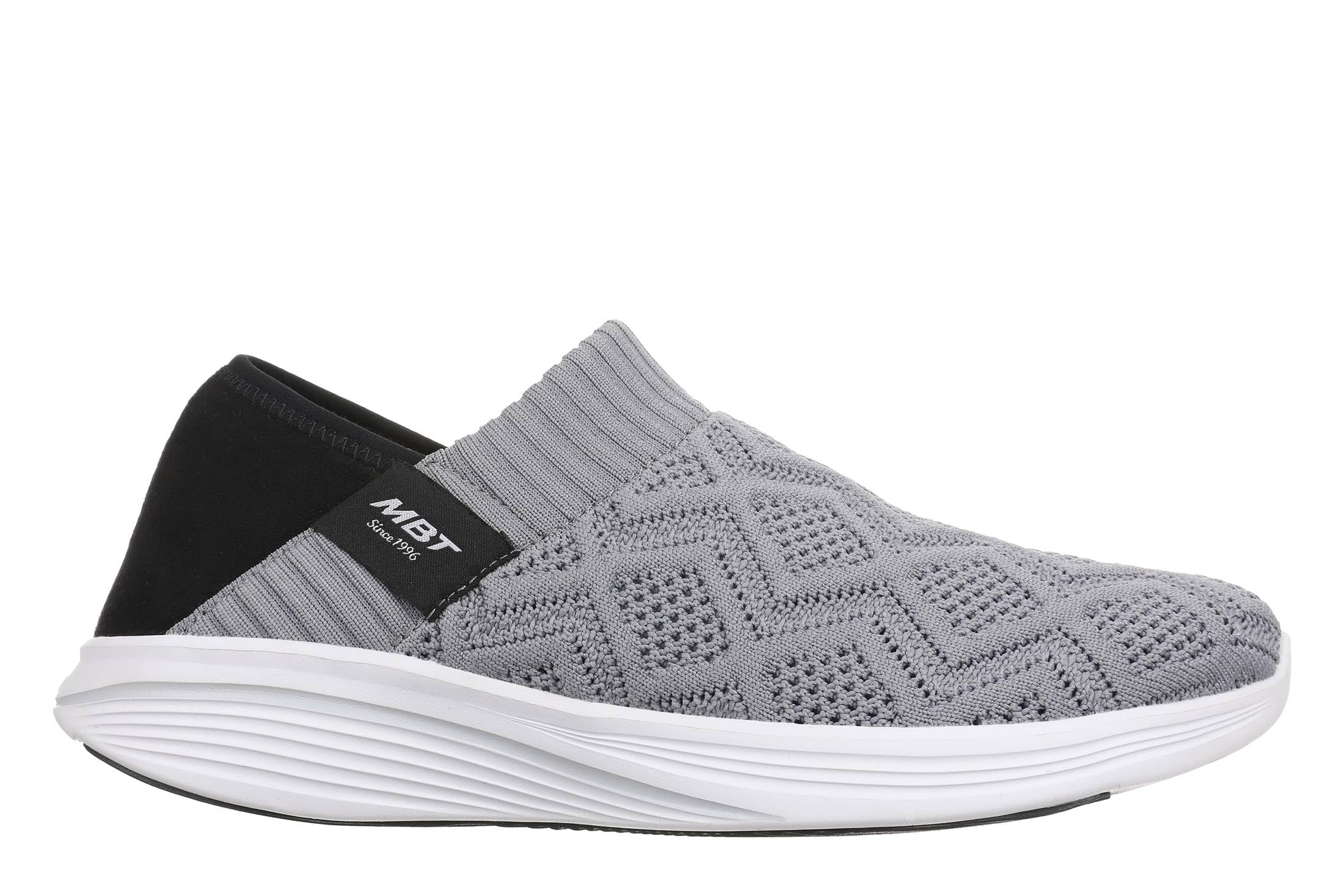 MBT M2600 Slip On Zapatillas de Deporte para Mujer sin Cordones. Deportivas Caminar Anatómicas y Cómodas. Calzado Fisiológico Confort y Estabilidad con Suela Curva. Sneakers Modernas. Color Gris