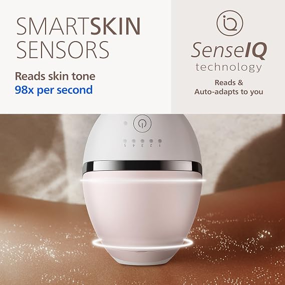 Philips Lumea 8000 Series IPL Hair Removal Device - Permanent Laser Hair Reduction for Women & Men, Easy and Comfortable Use at Home, SenseIQ, 2 Attachments for Body & Face, BRI932/03