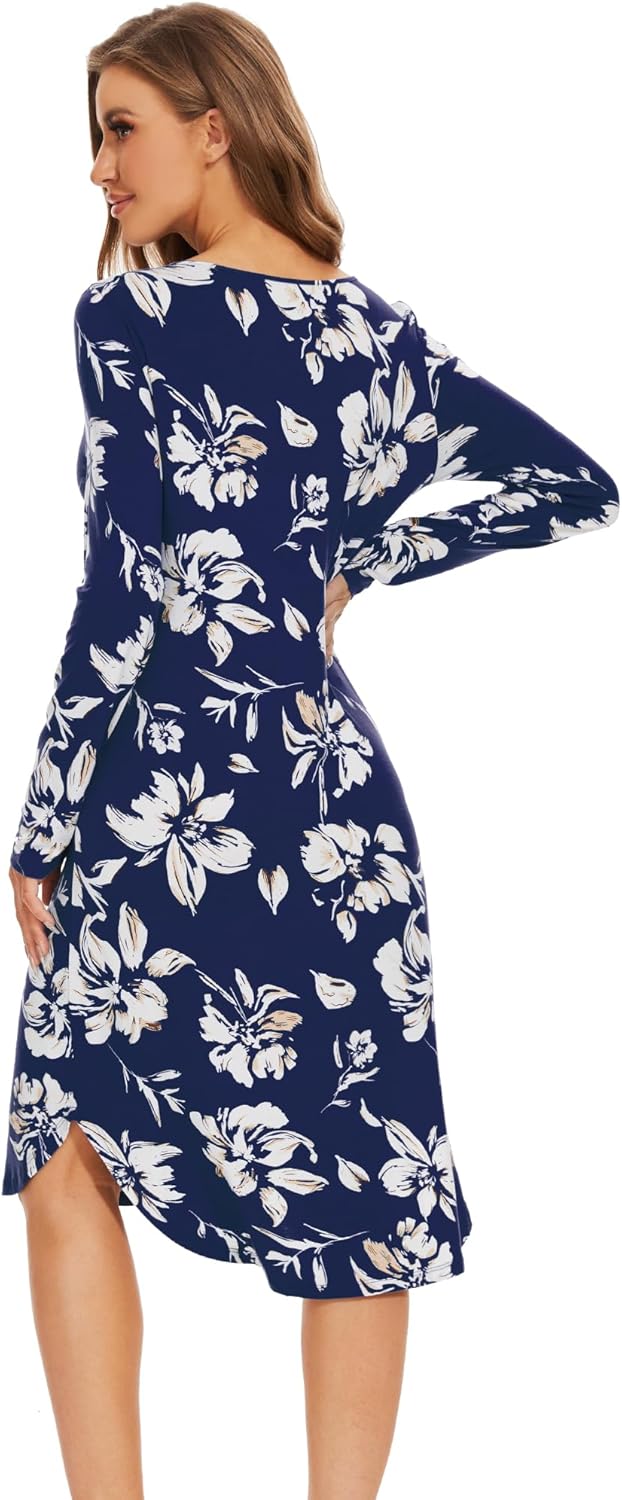 WiWi Bamboo Viscose Nightgowns for Women Soft Long Sleeve Sleep Shirt Nightshirts Cooling Pajamas Sleepwear S-4X - Image 2