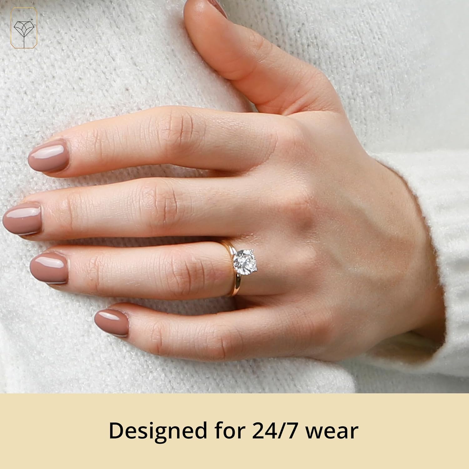 MAX + STONE 2 Carat Round Cubic Zirconia Solitaire Engagement Ring for Women | 14k Gold Engagement Rings | Simulated Diamond Ring | Real Gold CZ Engagement Rings - Image 3