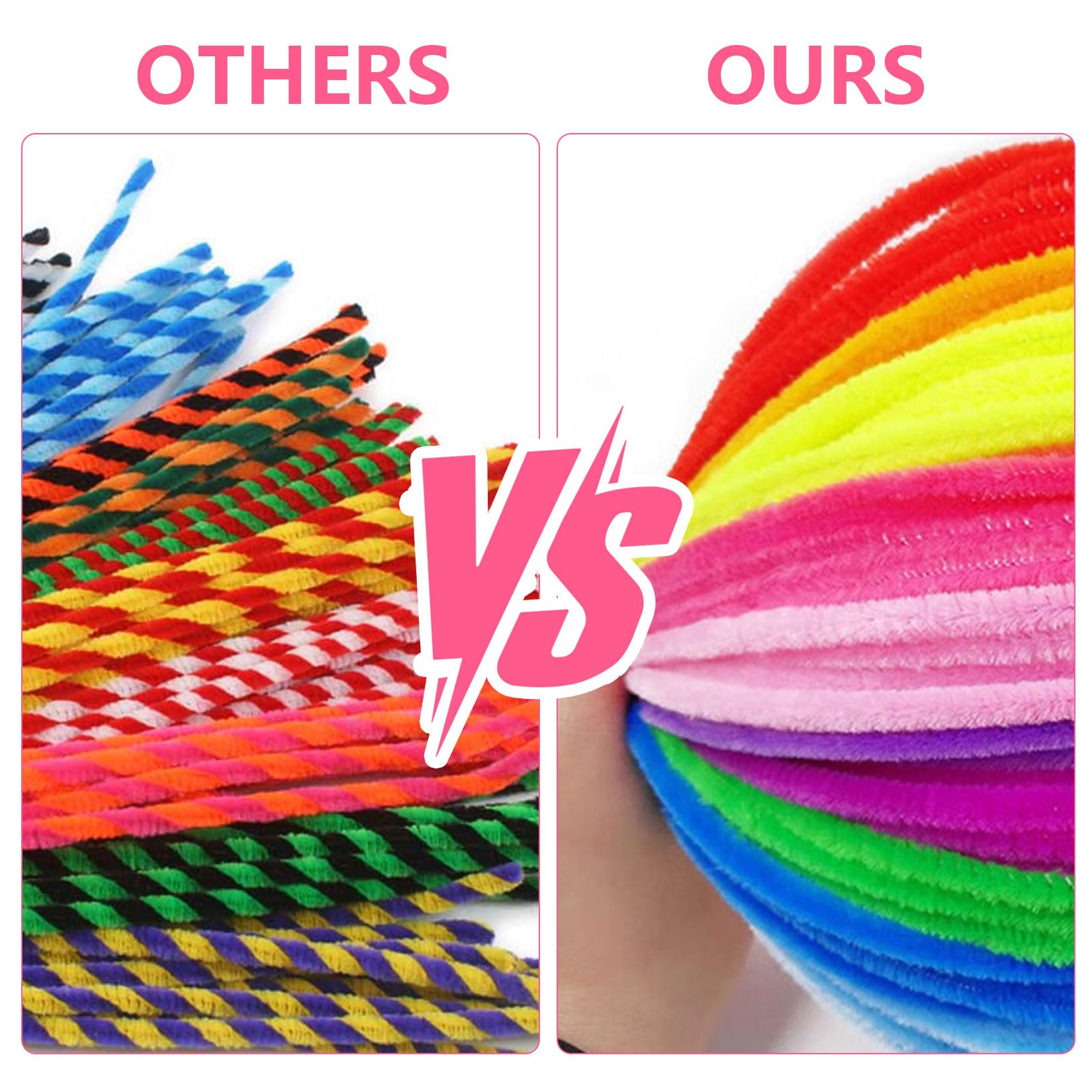 500 Multicolores Cure Pipe Chenille, DIY Cure-pipe, Pipe Cleaners Pour