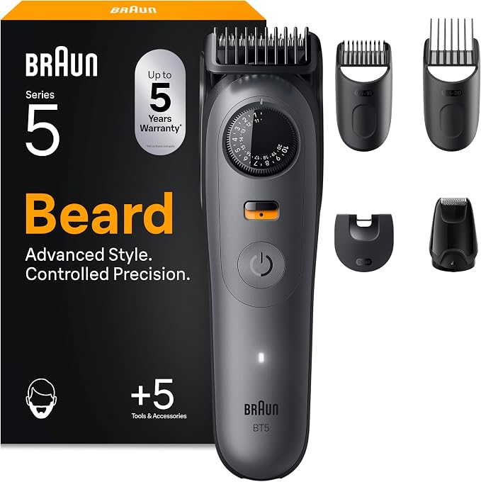Braun Recortadora de Barba Series 5 BT5525 Gris para Hombre