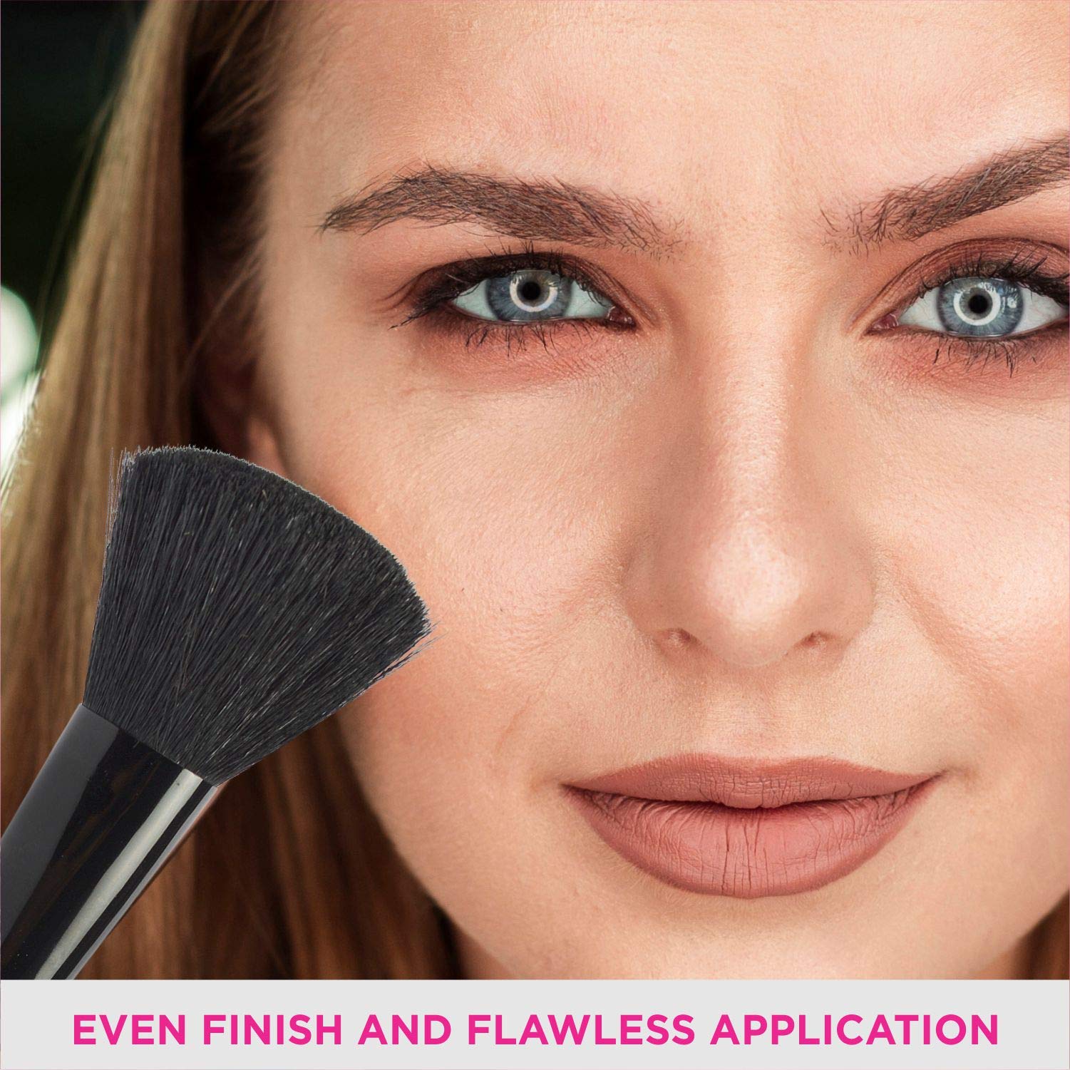 Vega Blush Brush with Wooden Handle and Natural Animal/Synthetic Hair, (EV-19) 2