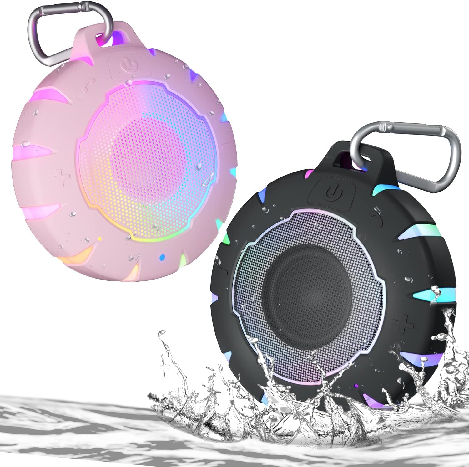 HEYSONG Waterproof Bluetooth Speaker, IPX7 Small Shower Speaker With HD Sound, LED Light, Floating Lightweight Portable Speaker For Travel, Pool, Kayak, Gifts For Women - View #9