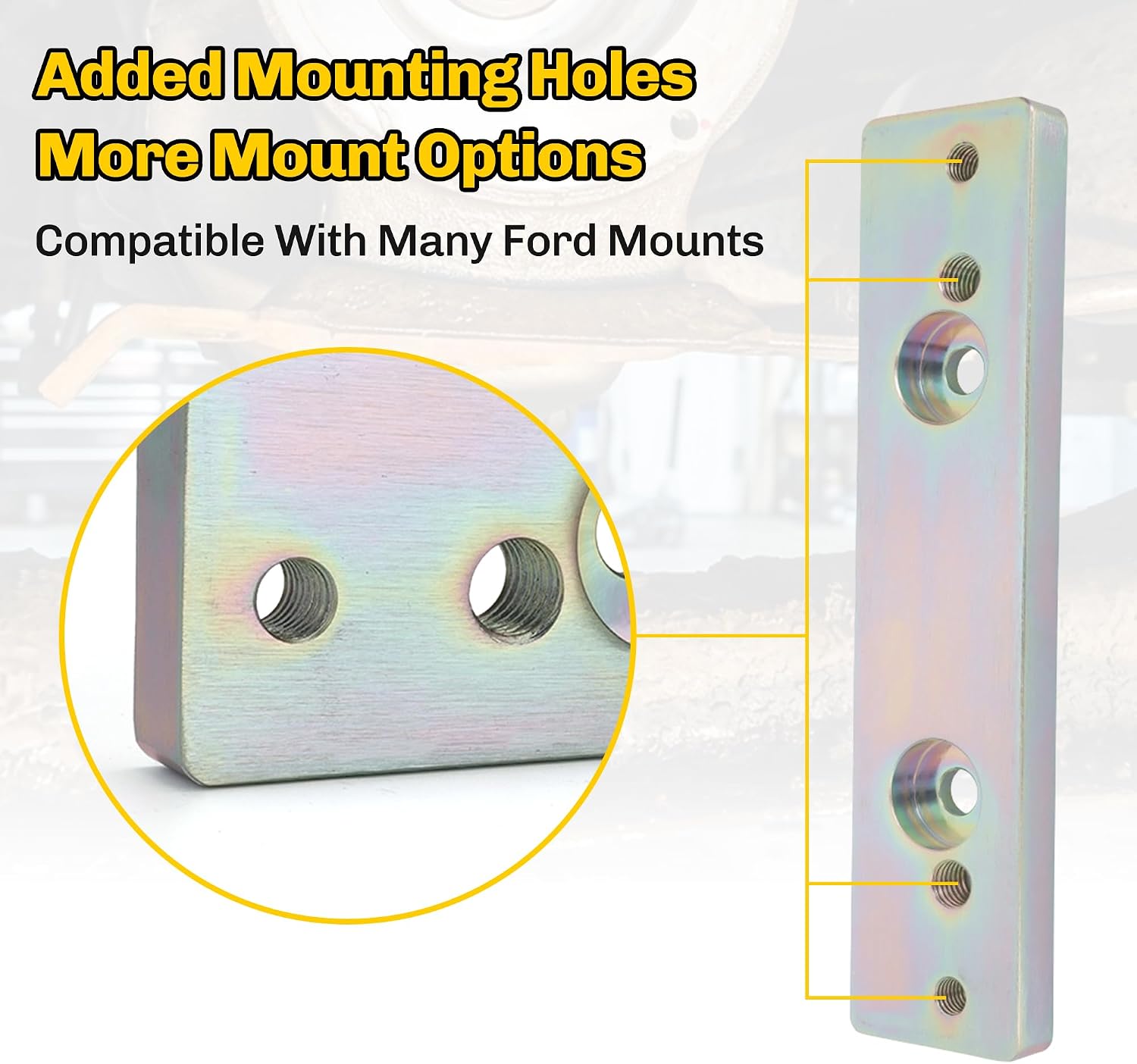 NV4500 Transmission Mount Adapter for Dodge 2nd & 3rd Gen Cummins Trucks, Replaces 52019641, CNC Machined Steel Mount Bracket with Ford Transmission Mount Compatibility & Zinc Plated Finish