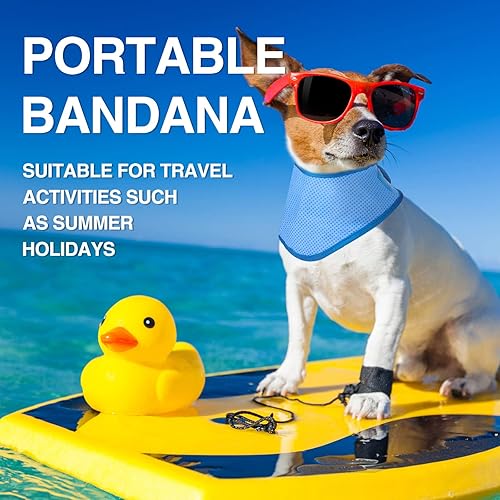 Miniatura 6 de Paquete de 3 bandanas refrescantes para perros, bandana instantánea para mascotas, bandana ajustable para el cuello, disipación de calor, bufandas