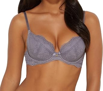 Gossard Womens Superboost Lace Padded Plunge Bra, 7711, Platinum, 40D