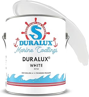 Marine Enamel, White, 1 Gallon 4-Pack, Topside Paint for Boats and Other Onshore or Offshore Marine Maintenance Applications, Adheres to Steel, Metal, Wood, Fiberglass & Aluminum (4-Pack)