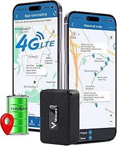 4G Mini GPS Tracker with Real Time Online Tracking, 60 Days Standby, Worldwide Use & Multiple Alarm Notifications - Subscription Required, GPS Tracker for Vehicles, Pets and More asin的图片