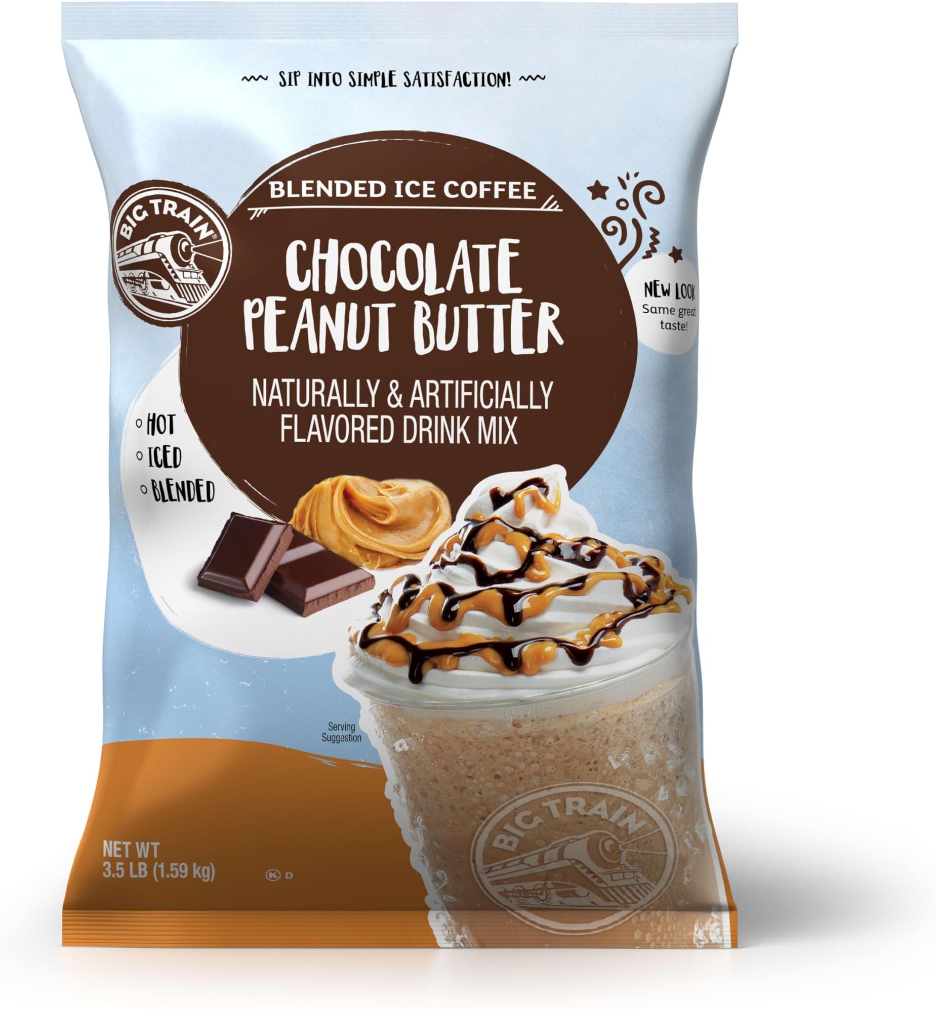 Big Train Chocolate Peanut Butter Blended Ice Coffee Beverage Mix, 3.5 Pound (Pack of 1)