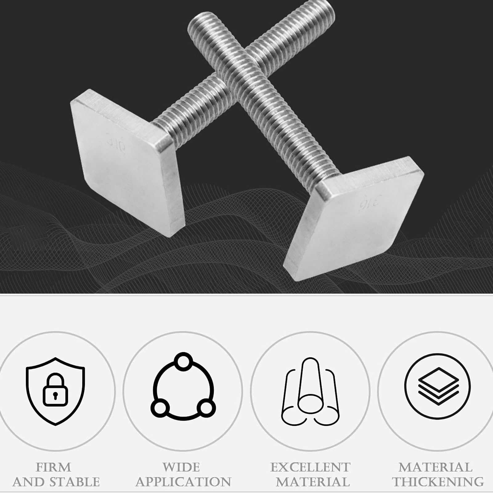 Adattatori Scanalatura A T Per Barre Portatutto - M8, Acciaio Inox, Set 6 Pezzi