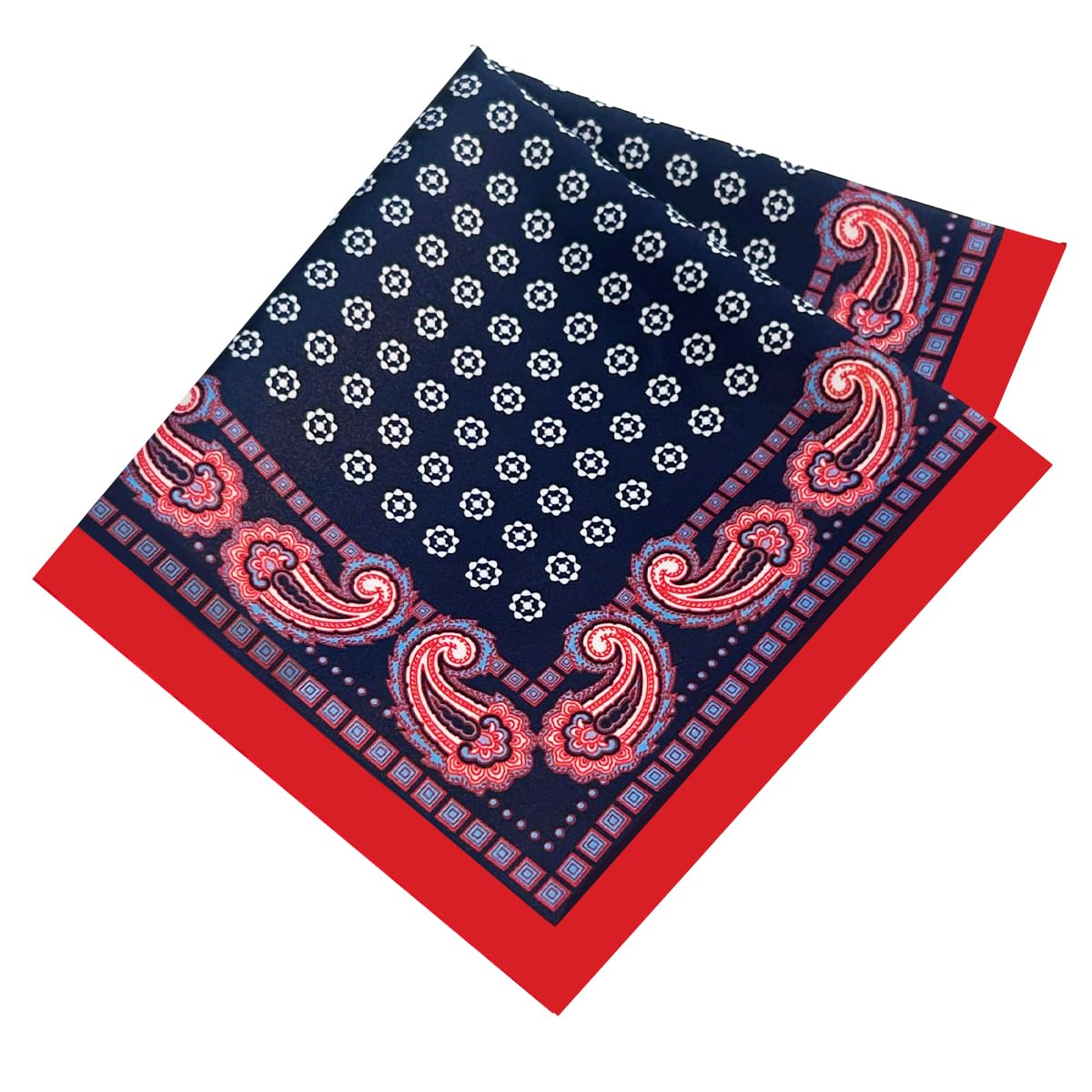 tie studio Men's Blue Paisley Printed Pocket Square | Micro Satin Finish | Colour - Blue Paisley | Size - 10 x 10 Inch | Formal Wedding Gift | Superior finishing |-picture-17