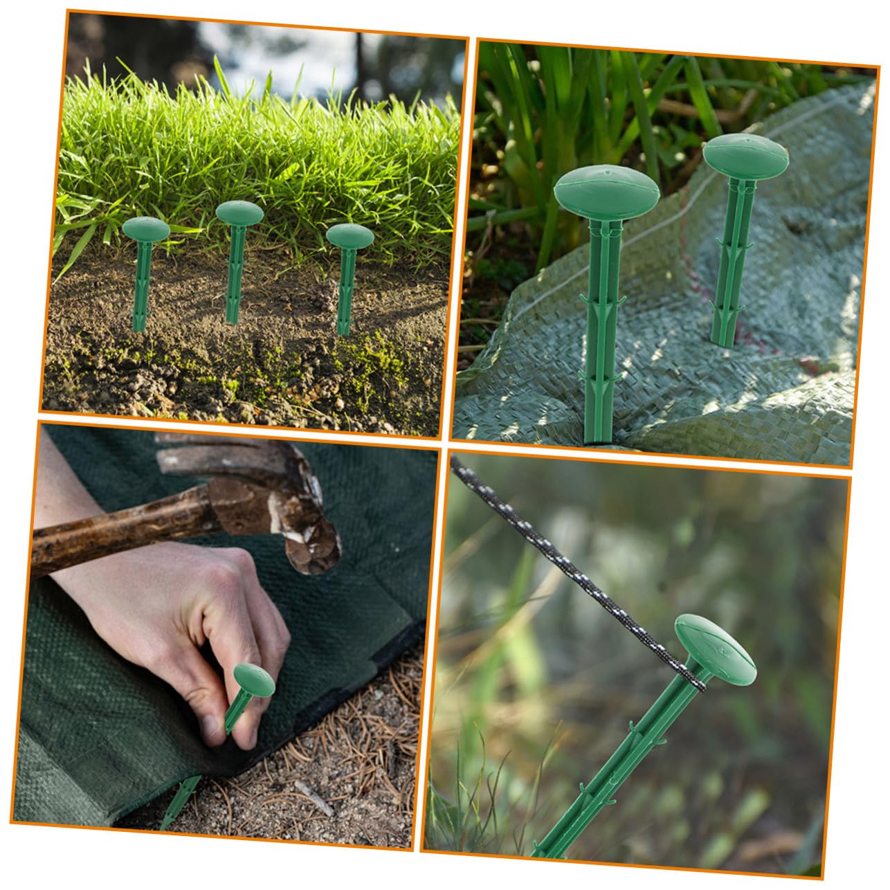 Estacas de Plástico para Jardinería y Fijación de Césped Exterior para Jardín, Uso en Plantas y Paisajismo, 16 Cm, Diseño Punta Afilada, Fácil Instalación, Anclaje Seguro y Césped