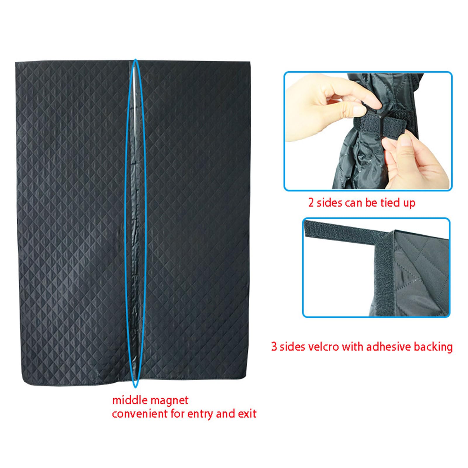 Naroote Housse de Porte Isolée pour Camping-car, Rideau d'isolation Thermique pour Porte de Camping-car 70,9 X 52,4 Pouces, Bloque l'air Froid, le Vent, la Pluie et la Neige, avec Sac de