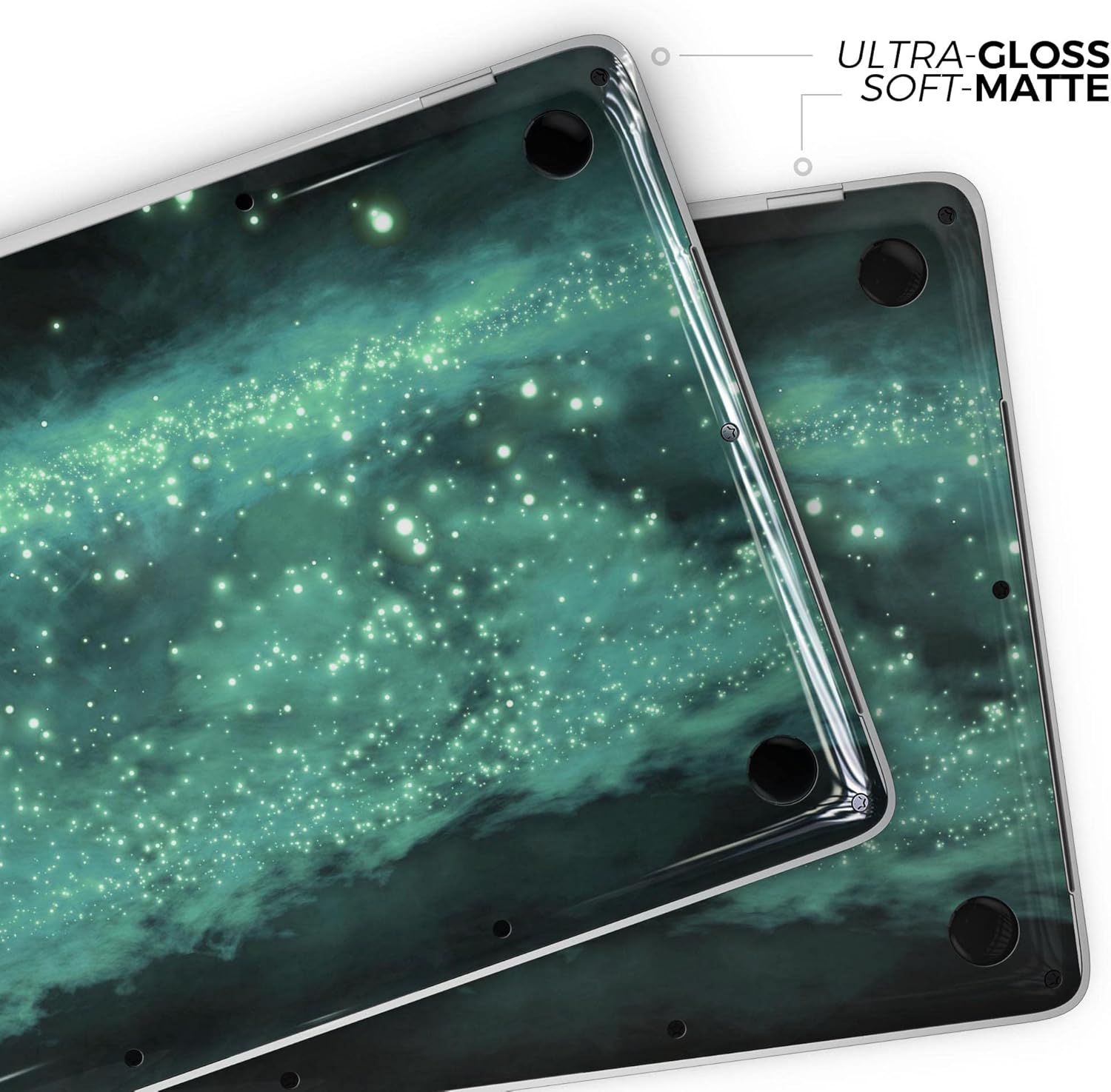 DesignSkinz - Glowing Green Orbs of Light - Full-Body Wrap Protective Decal Skin Kit Compatible with MacBook 16" Pro M1 (A2485)