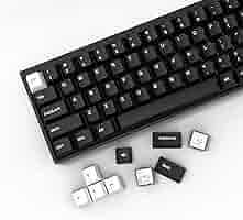 キーボード KAM PBT Blanks Keycaps Black XVX Black Japanese Keycaps, Double Shot PBT Keycap Set, 146