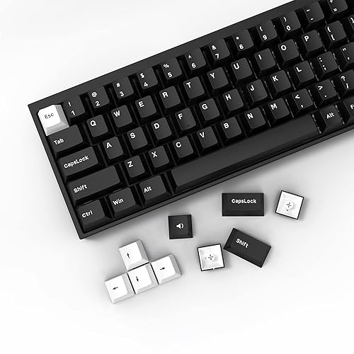 XVX WOB Keycaps 168 Keys, Double Shot PBT Custom Keycap Set, Minimalist Style White on Black Keycap, Cherry Profile Keyboard Keycaps for Cherry Gateron MX Switches Mechanical Keyboard